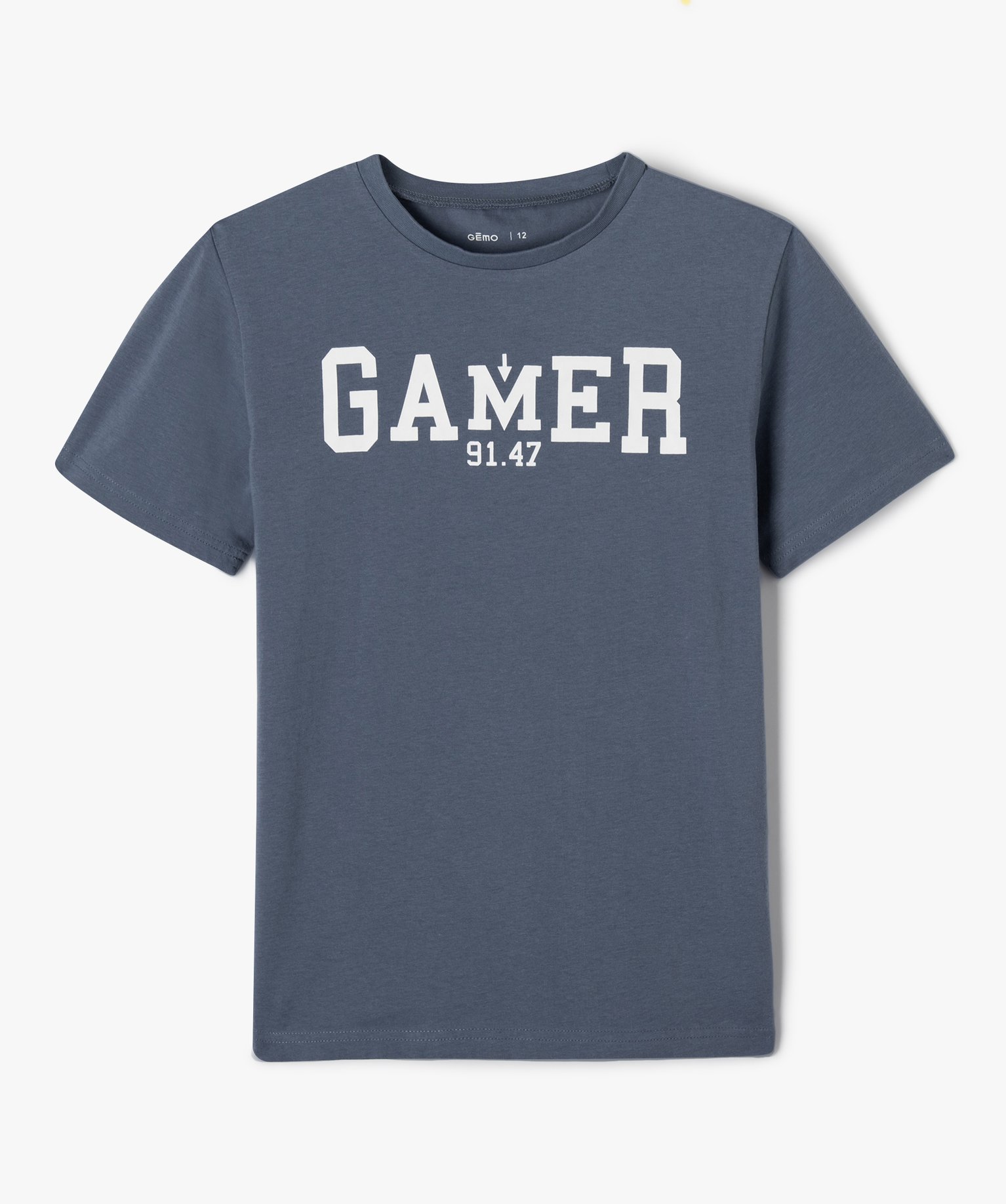 Tee-shirt à manches courtes avec inscription Garçon bleu | GEMO