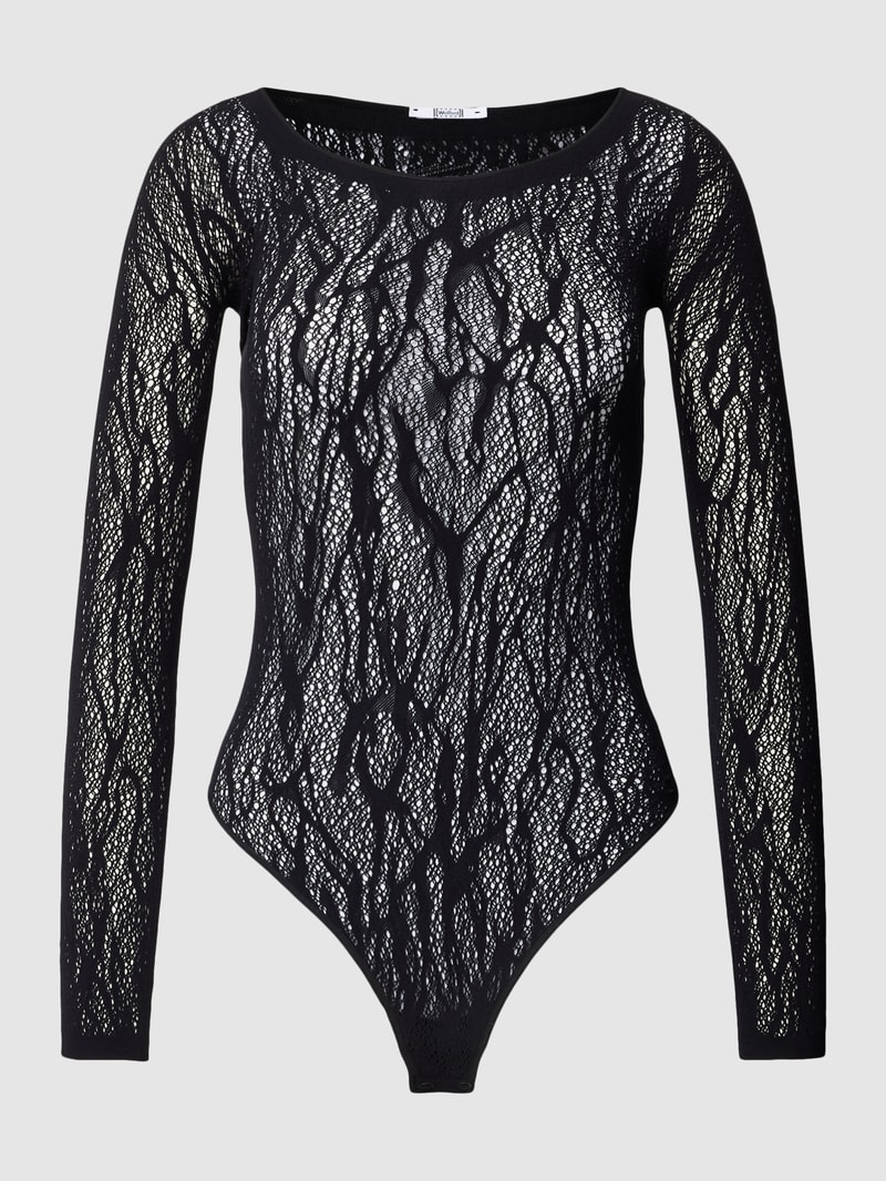 Body aus Spitze Modell 'SNAKE' in schwarz