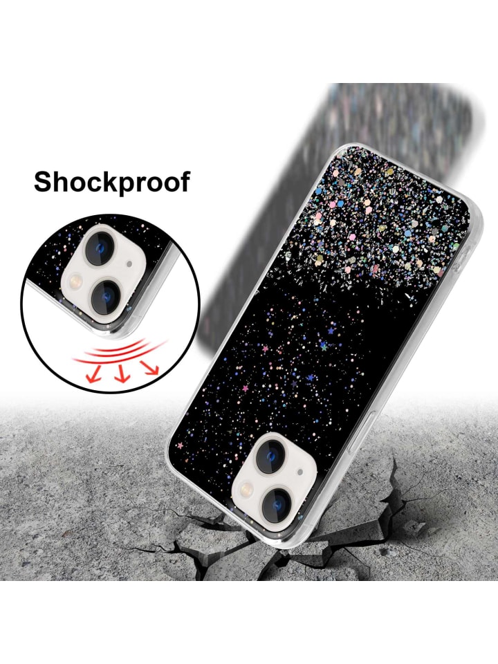 cadorabo Hülle für Apple iPhone 14 Glitter in Schwarz mit Glitter günstig kaufen onesize