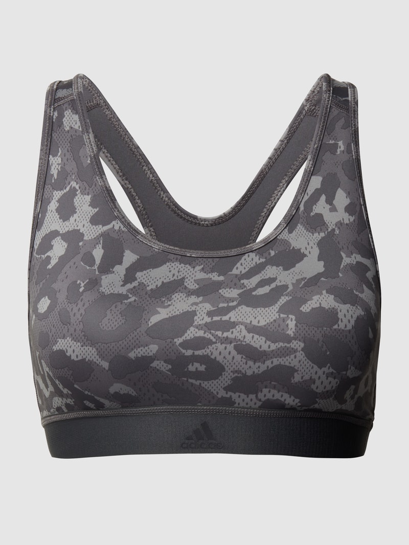 Bralette mit Logo-Bund in hellgrau meliert
