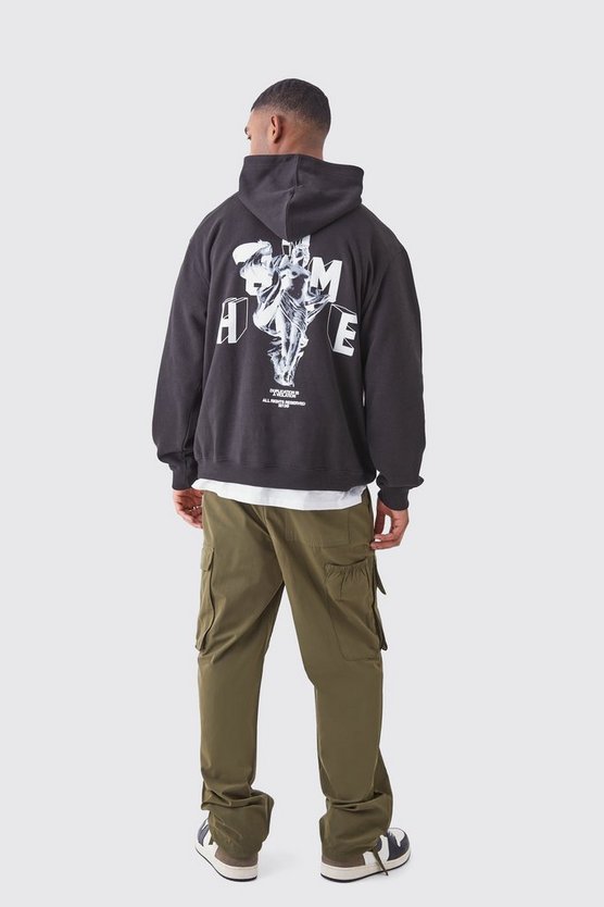 Tall Oversize Hoodie mit Homme Print