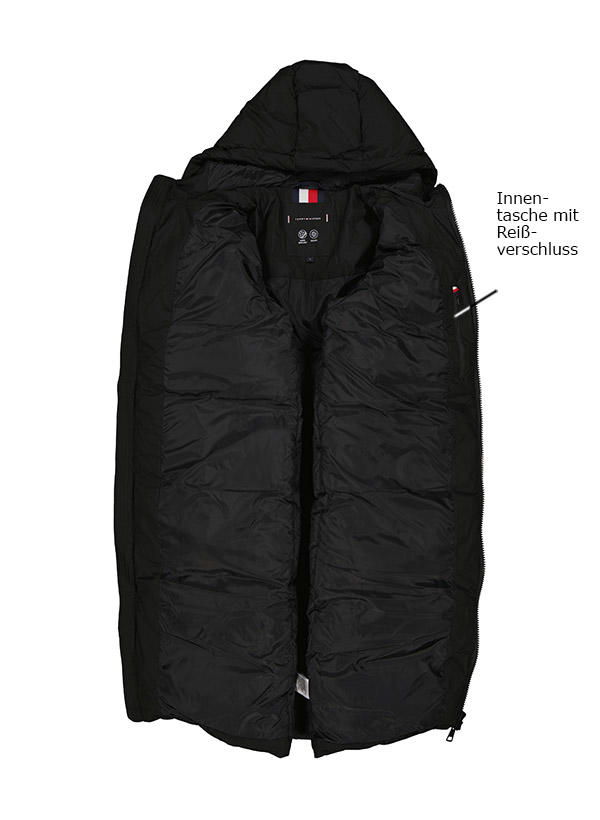 Tommy Hilfiger, Daunenmantel, Mikrofaser wasserabweisend, schwarz