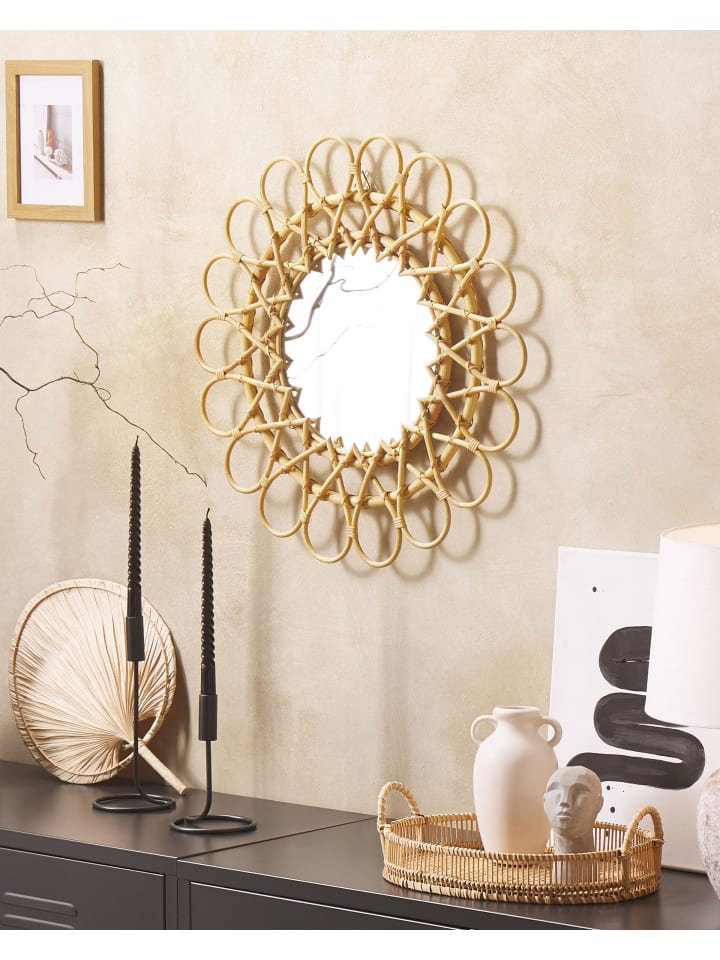 Beliani Wandspiegel BABAI in /Beige - (W) 60 x (H) 60 x (L) 3 cm günstig kaufen onesize