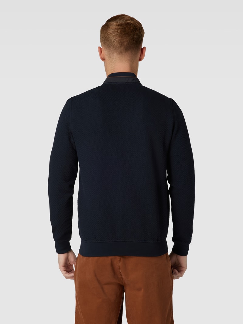Sweatjacke mit Strukturmuster in marineblau