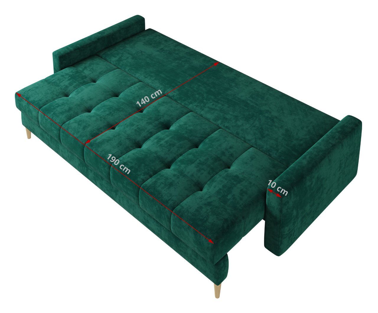 MKS MÖBEL Sofa Scandi, mit Relaxfunktion, mit Schlaffunktion und Bettkasten