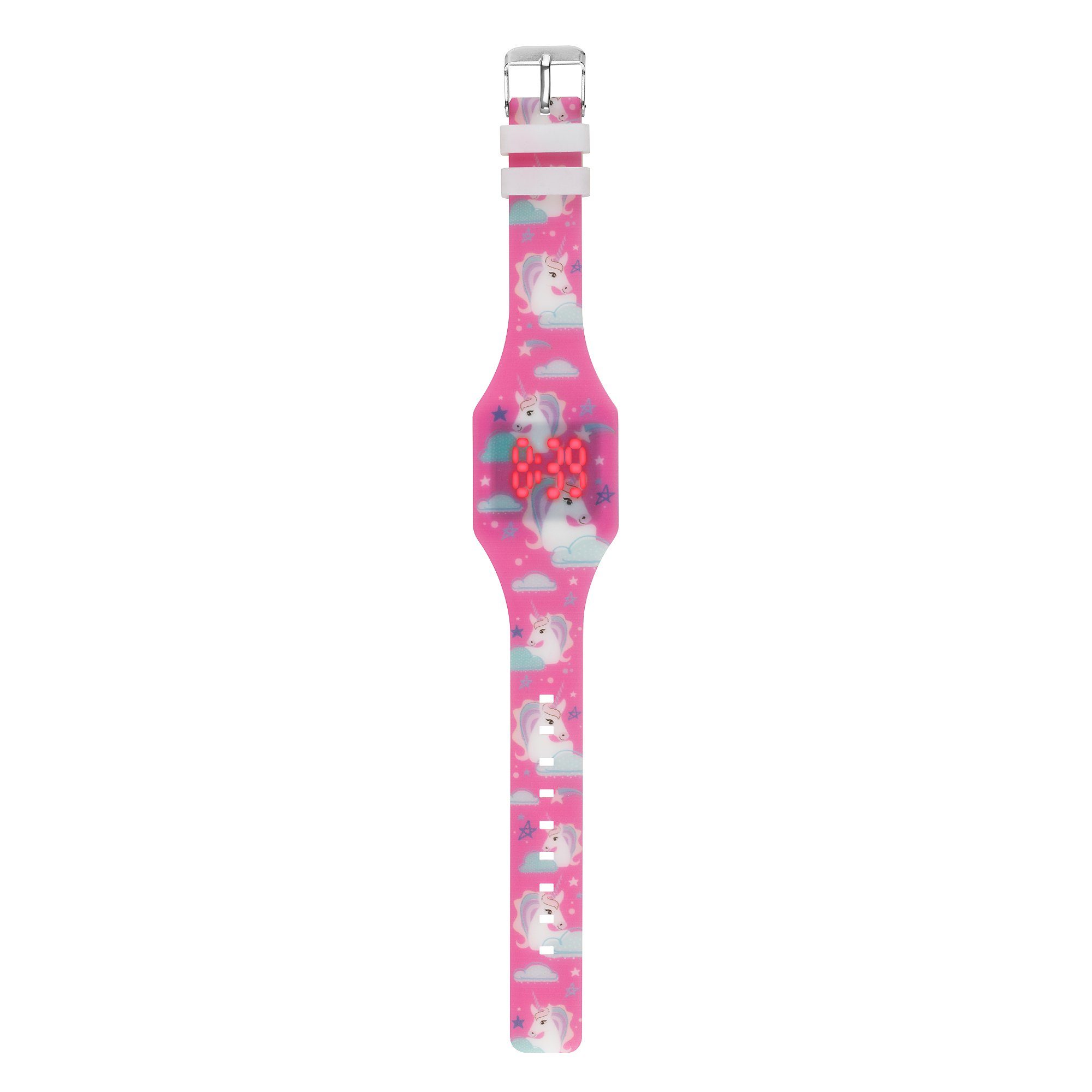 Taffstyle Quarzuhr Kinder Armbanduhr Silikon Einhorn Digital LED Uhr, Mädchen Fluoreszierend Sportuhr Kinderuhr Lernuhr Bunt Regenbogen