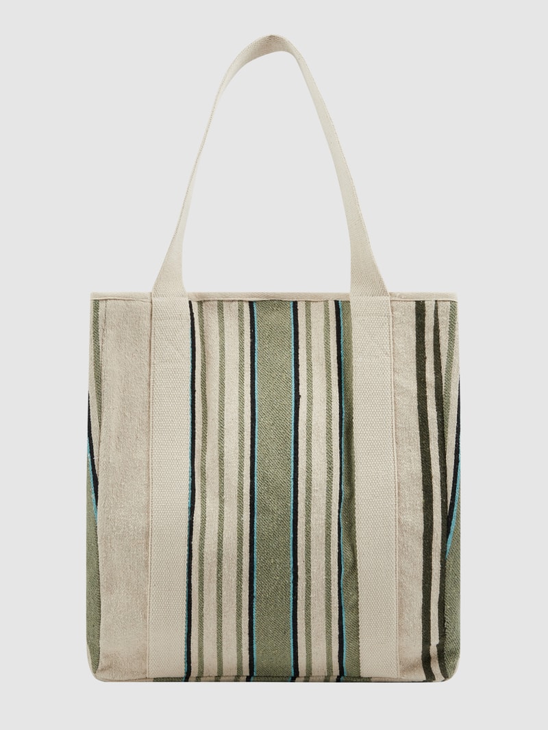 Shopper aus Canvas in olivgrün meliert