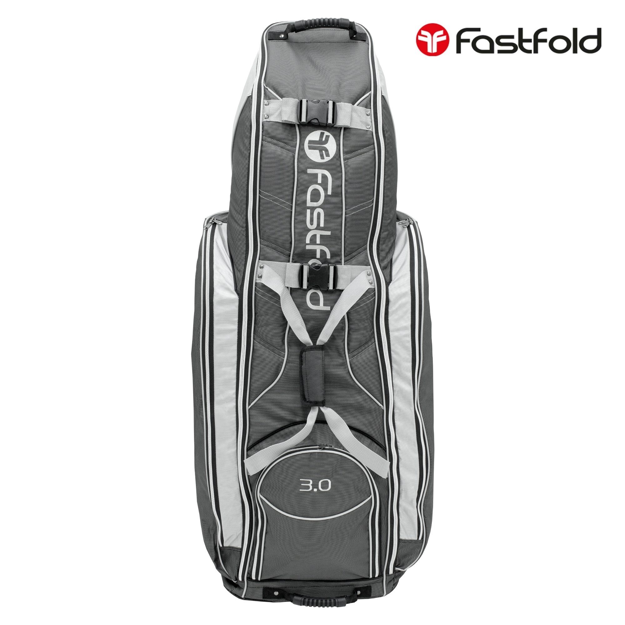 ECD Germany Golftrolley Reisetasche Cart Bag Golftasche Golfbag Standbag Golfreisebag Cartbag, Fast Fold Unisex 3.0 Schwarz/Silber Reißverschlusstaschen Tragegriffe