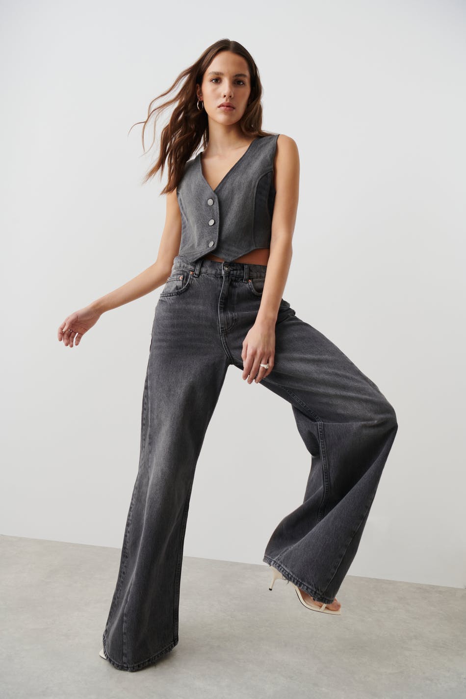 Remade wide jeans