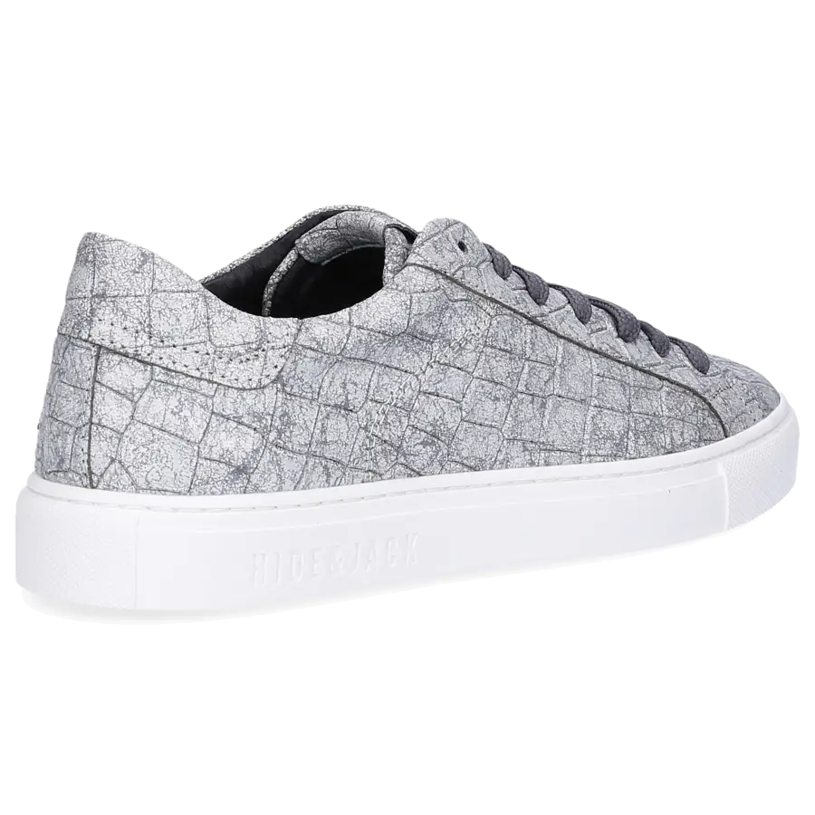 Hide & Jack - Sneaker low LOW TOP SNEAKER Kalbsleder Logo weiß silber - grau