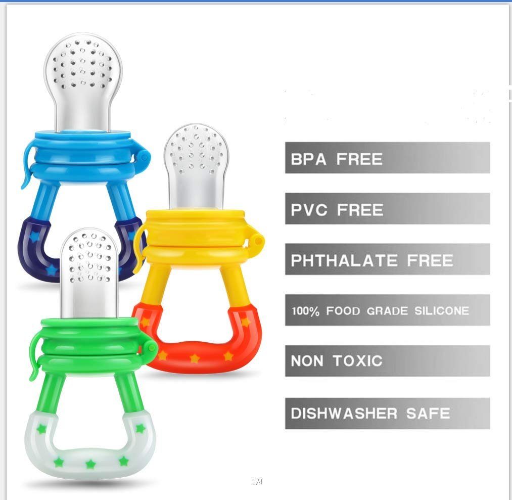 AMR HOME Schnuller 3 Stück Fruchtsauger Baby Schätzchen obstschnuller 3 Silikon