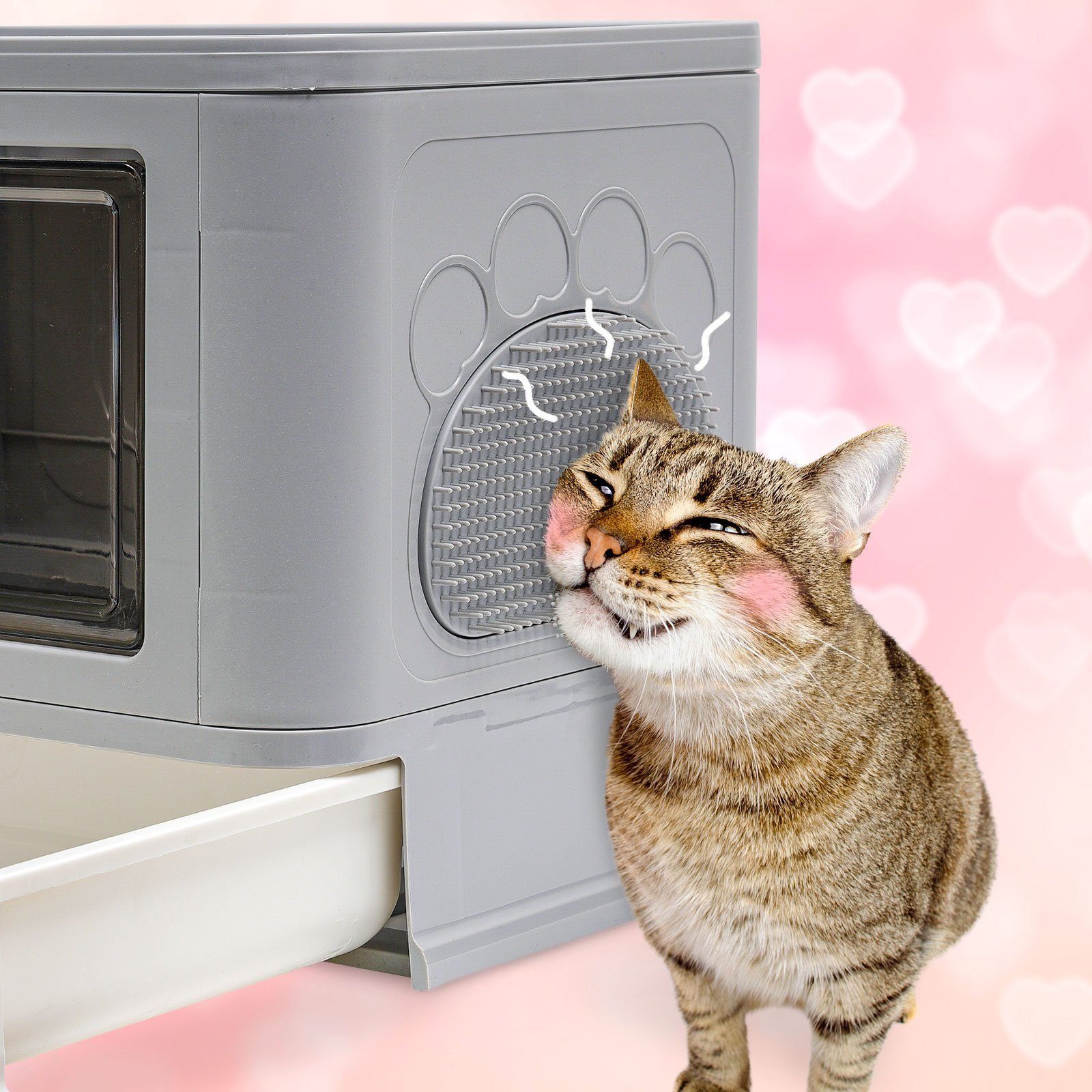 Wenta Katzentoilette Katzenklo mit Deckel, Schaufel, für Katzen bis zu 15 kg