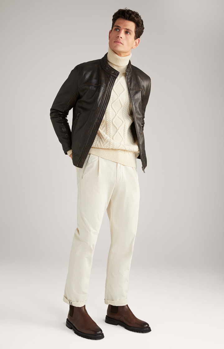 Lederjacke Cleary in Dunkelbraun