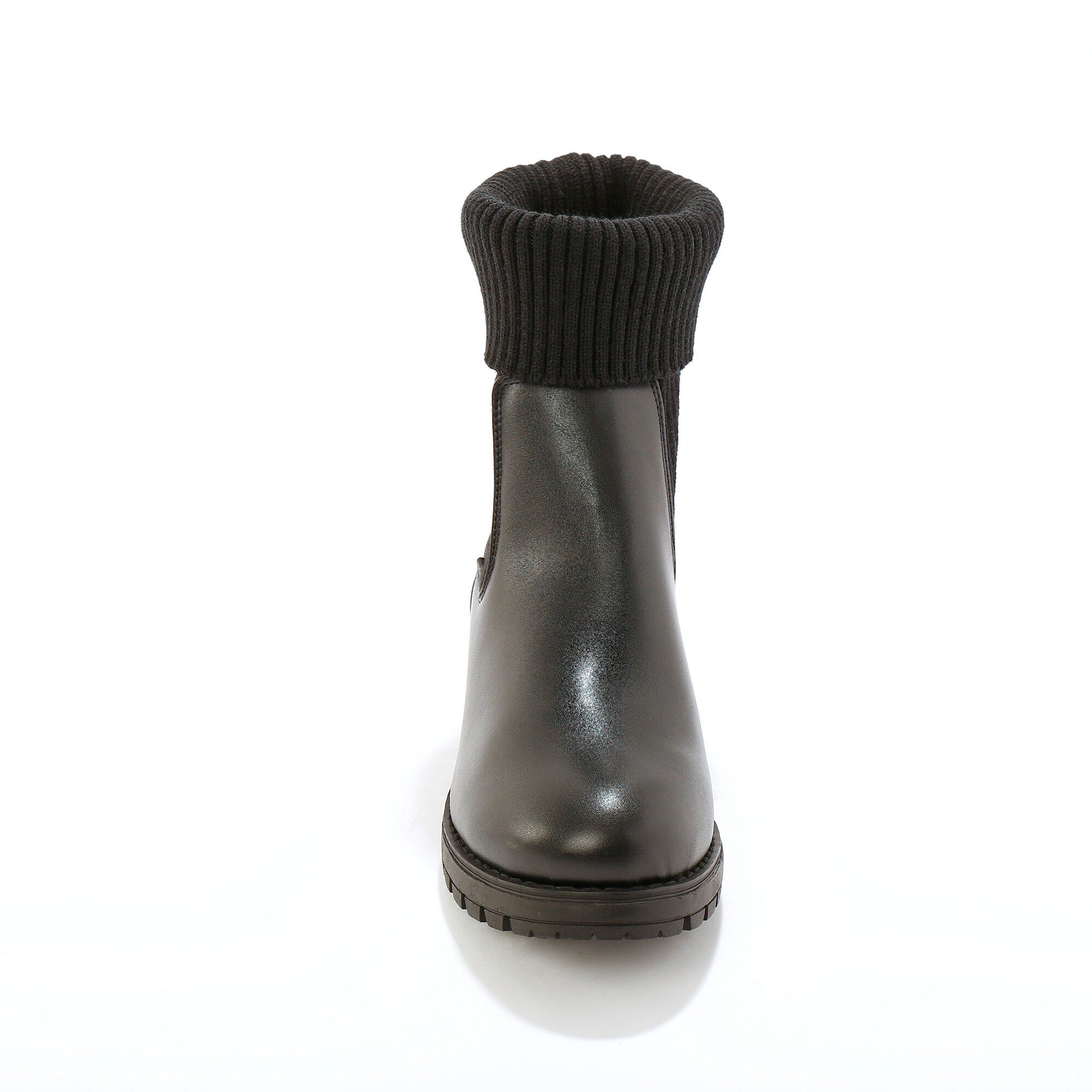 Boots plateforme à tige chaussette semelle crantée