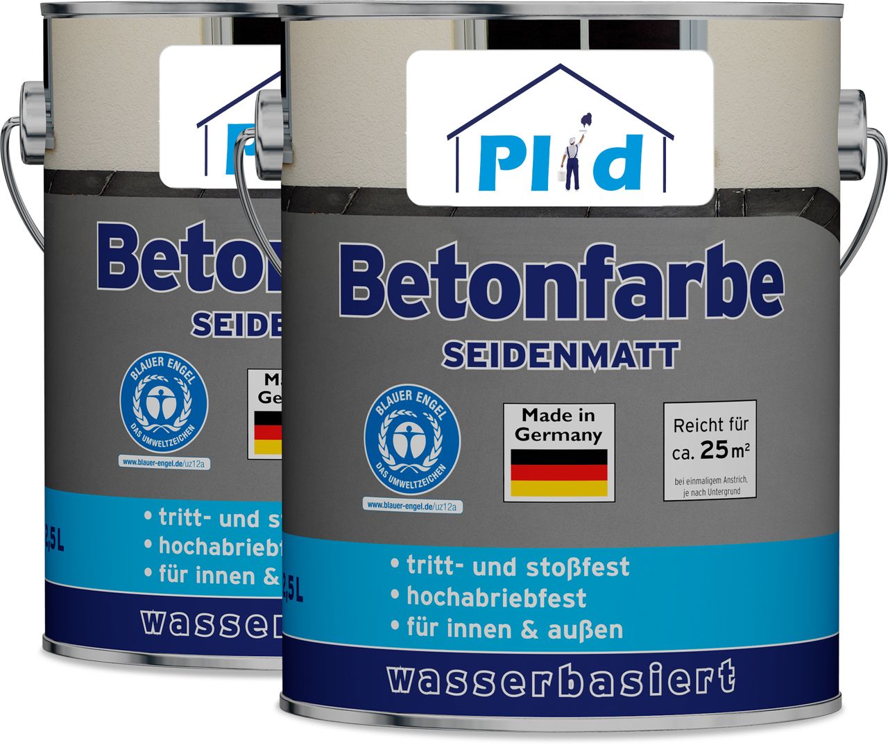 Plid Premium Betonfarbe Bodenbeschichtung Bodenfarbe Sockelfarbe Kieselgrau