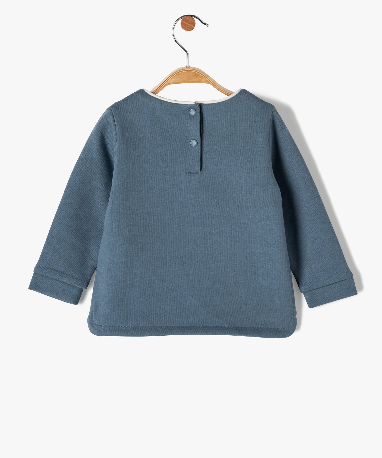 Sweat bébé fille molletonné avec motif animalier bleu | GEMO