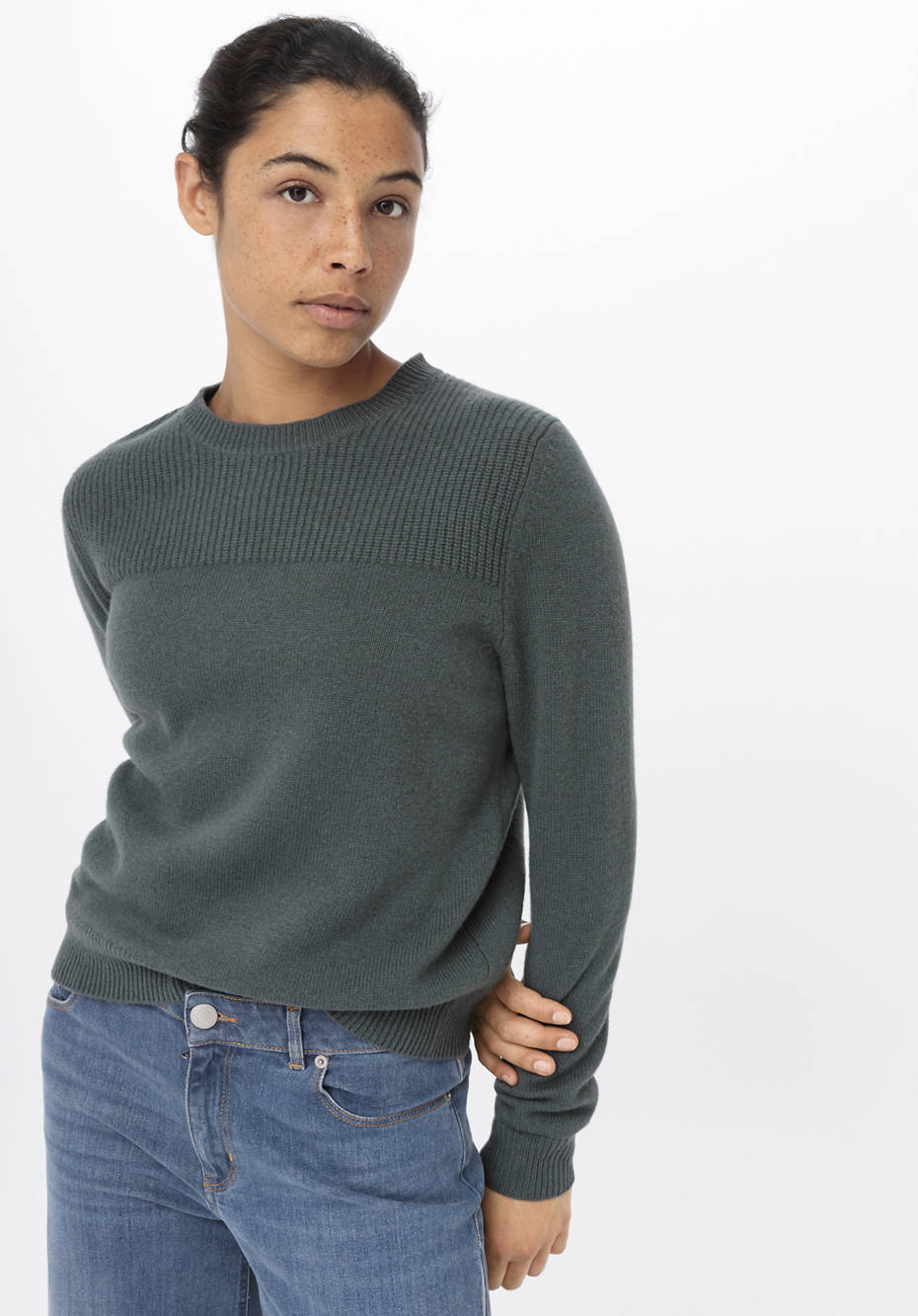 Pullover aus Bio-Merinowolle mit Kaschmir