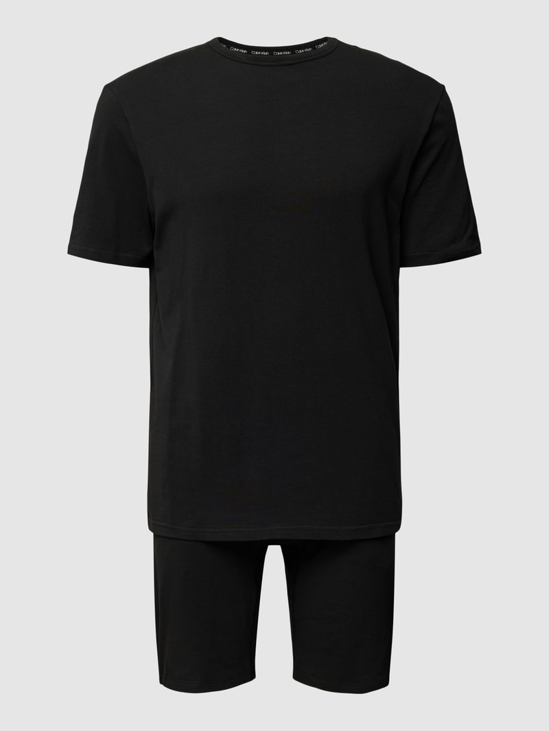 Pyjama mit Strukturmuster in schwarz