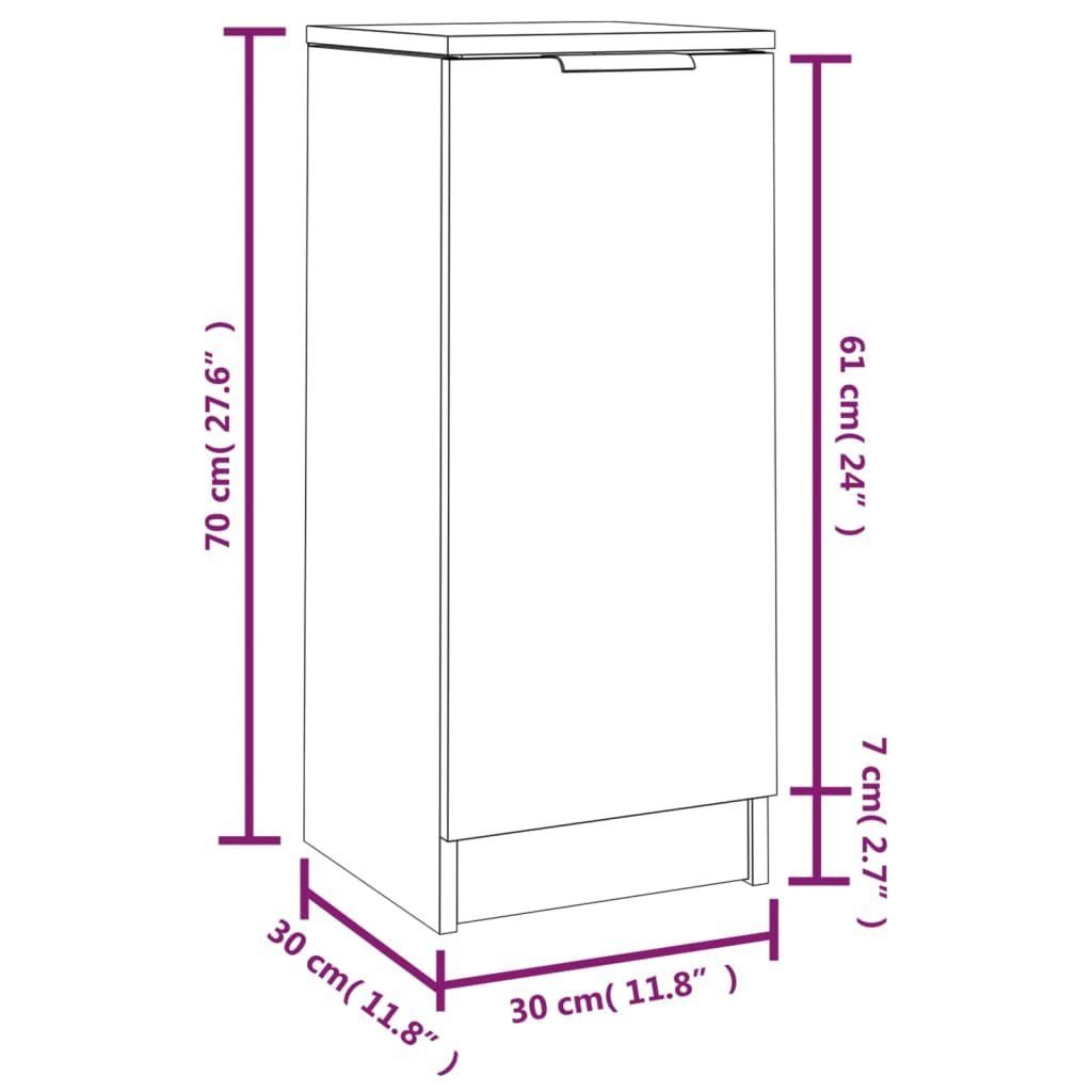 vidaXL Anrichte Sideboard Räuchereiche 30x30x70 cm Holzwerkstoff