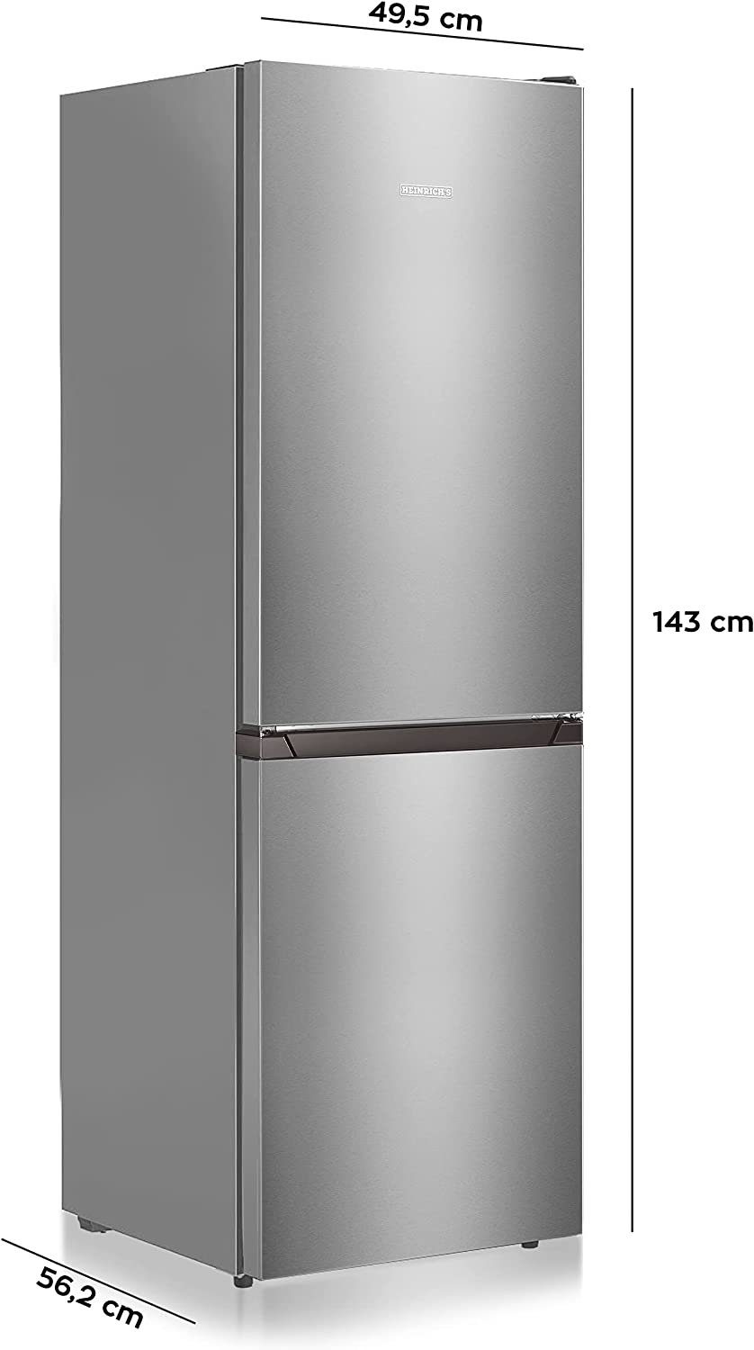 Heinrich´s Kühlschrank Kühl- und Gefrierkombination HKS 3091 SI, 143 cm hoch, 49.5 cm breit, Kühlvolumen 122L, Gefrierfach 53L