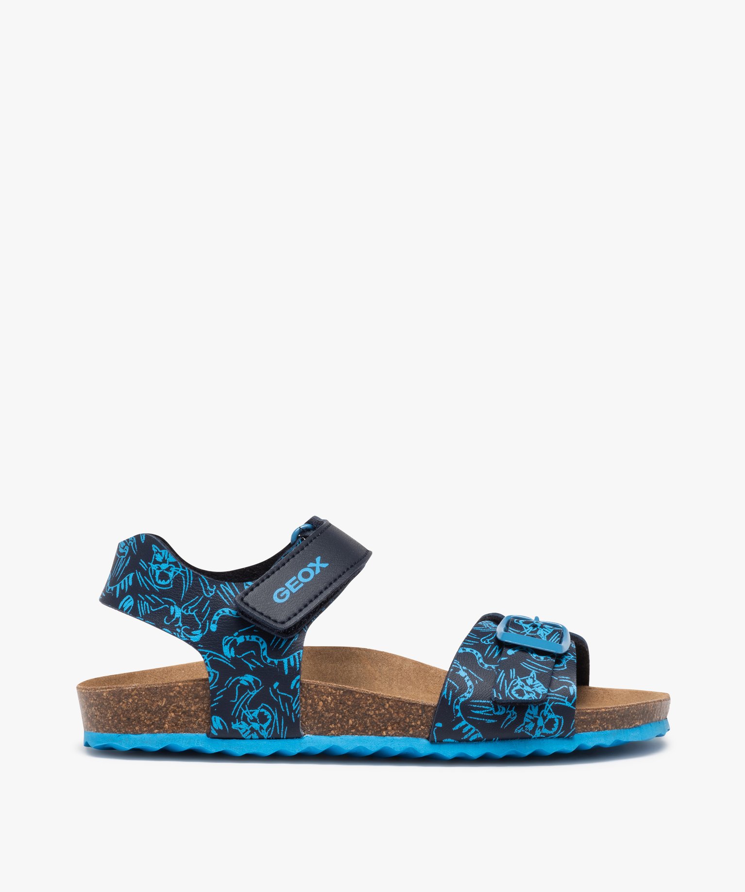 Sandales Garçon avec brides imprimées et semelle cuir - Geox marine | GEMO