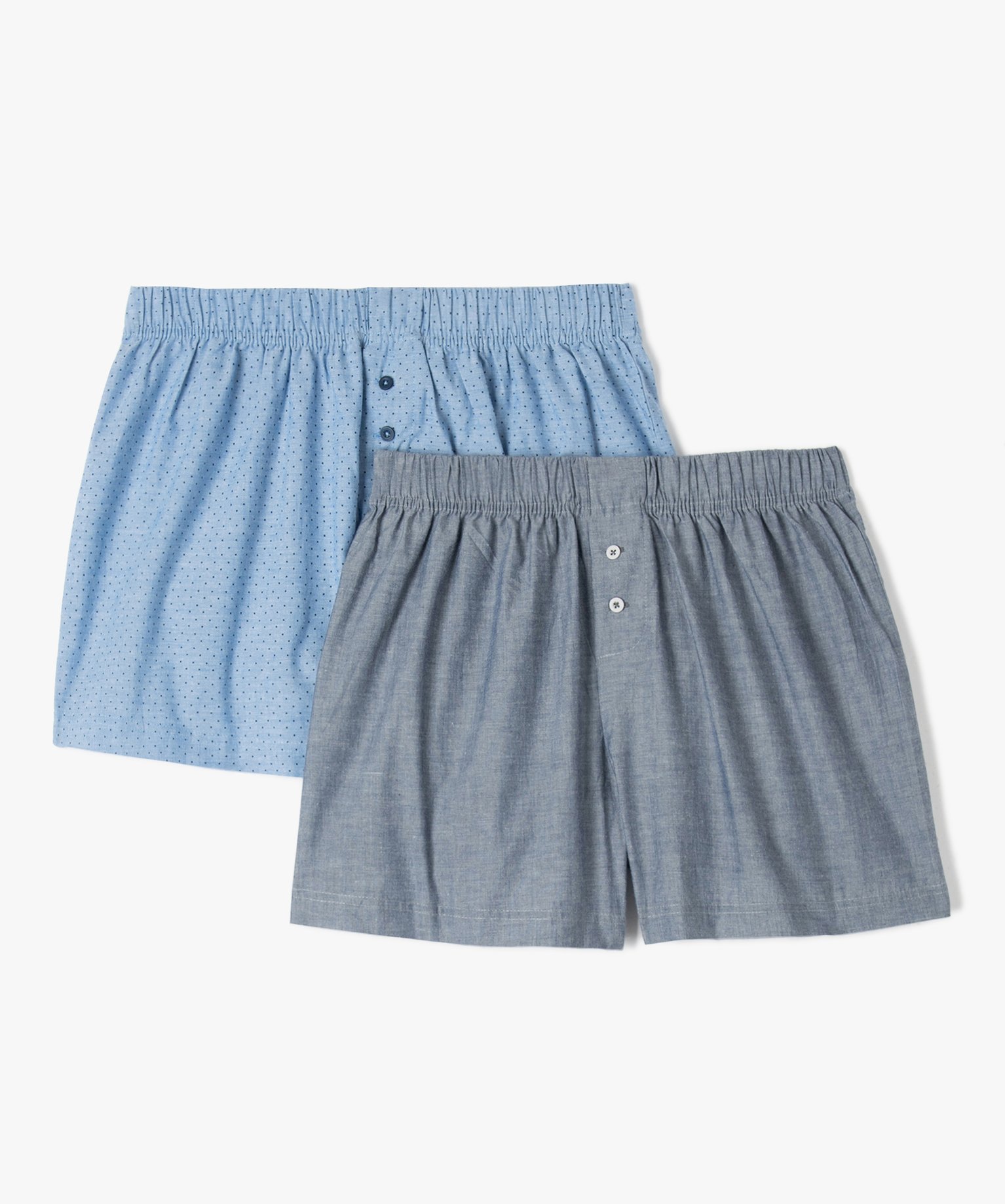 Caleon homme en coton biologique à motif (lot de 2) bleu | GEMO