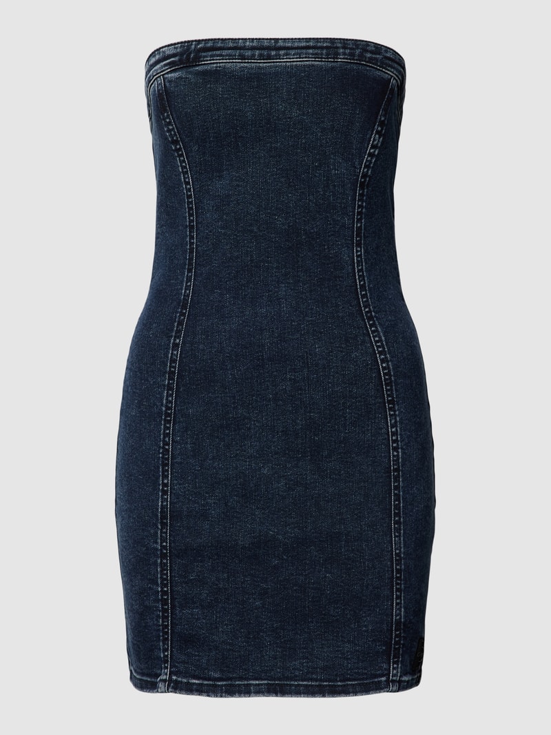 Jeanskleid mit Ziernähten in jeans