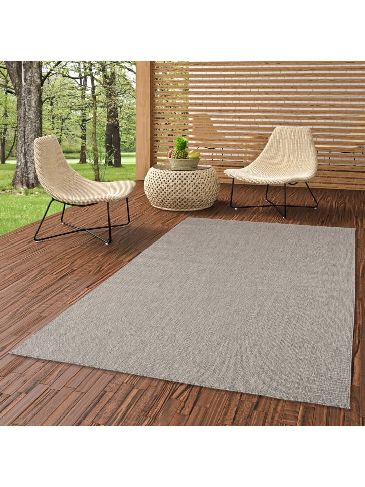 Pergamon In & Outdoor Teppich Flachgewebe Valencia Mix in Antraciet günstig kaufen