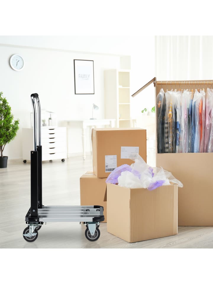 relaxdays Transportwagen in Schwarz - bis 100 kg günstig kaufen onesize