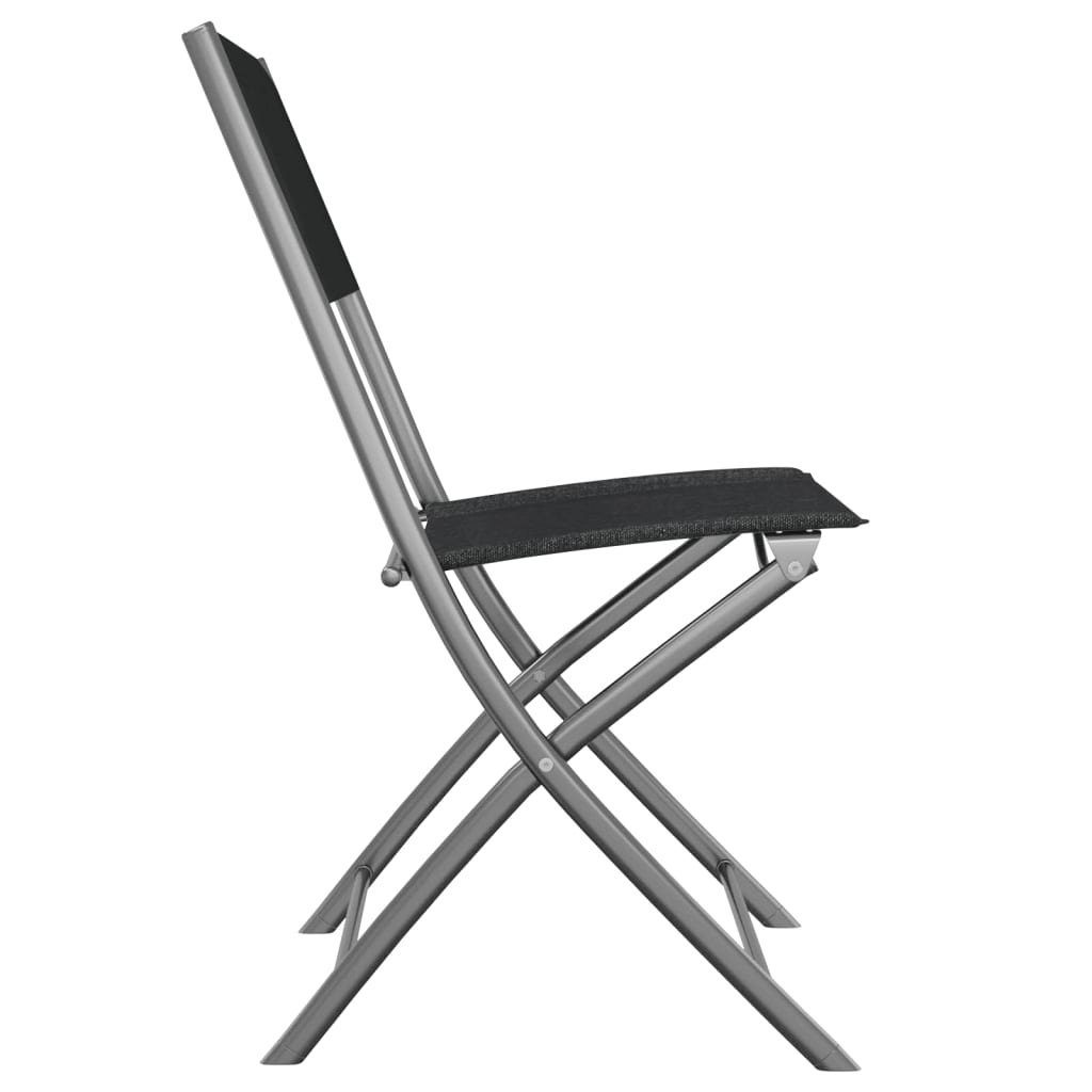 Tapferer Ping Gartenstuhl Klappbare Gartenstühle 2 Stk. Schwarz Stahl und Textilene (2 St)