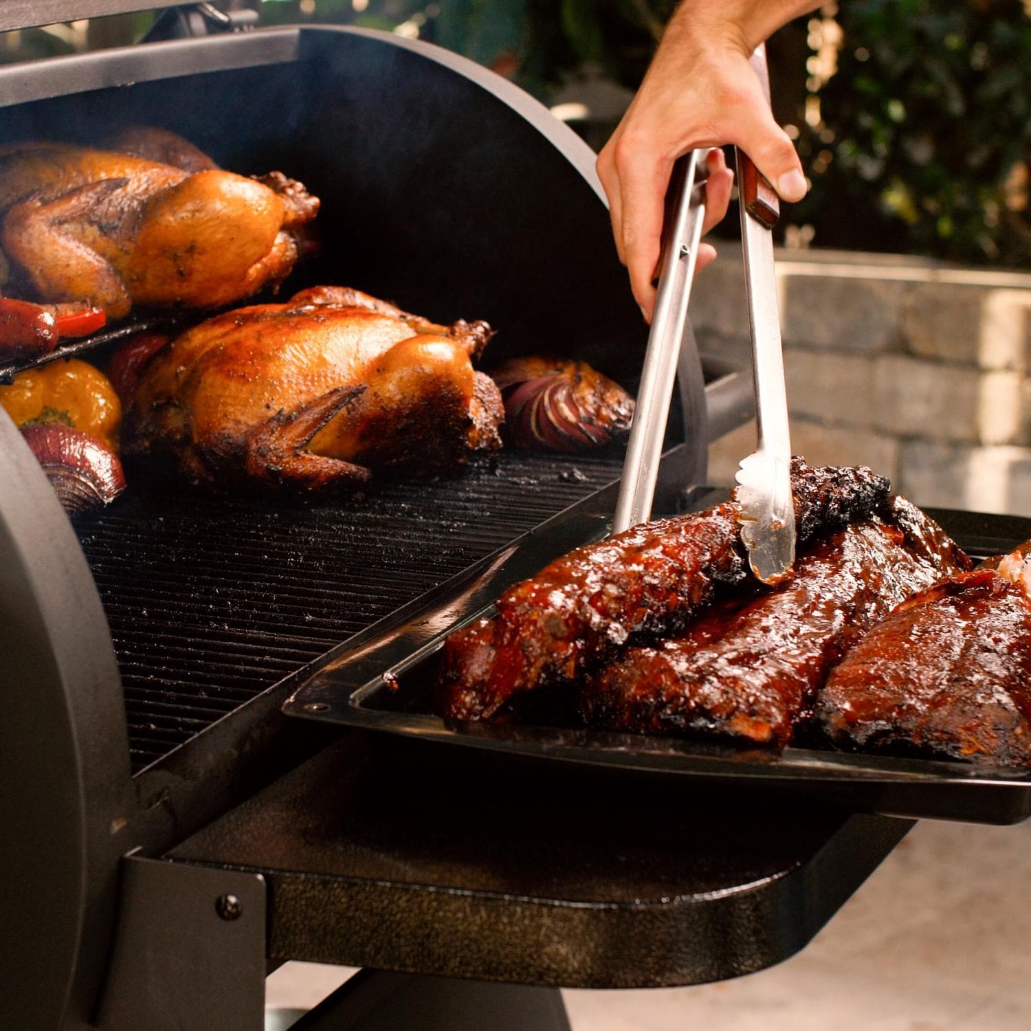 Victory 35-Inch Wood Pellet Grill with Front Shelf, 29-Lb Hopper & 16 Gauge Steel Barrel & Cart - BBQPG
