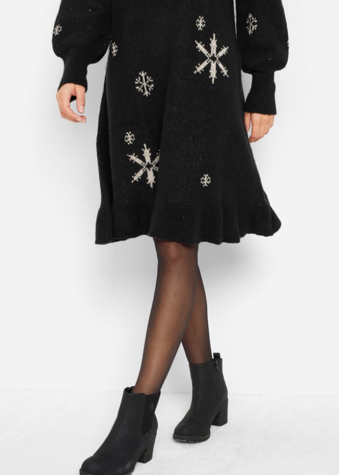 Strickkleid mit Schneeflocken
