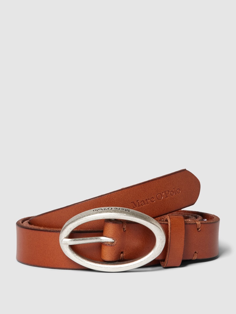 Ledergürtel mit Dornschließe Modell 'ELLY' in cognac