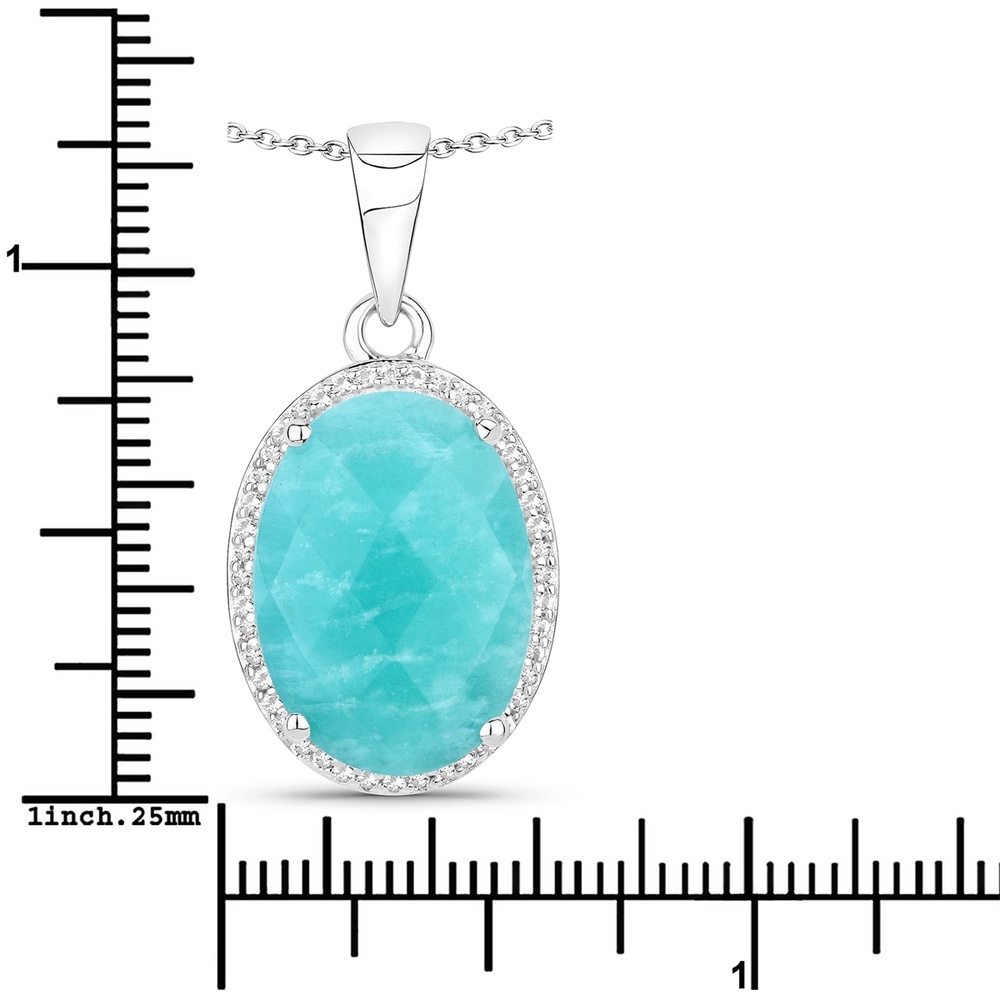 Rafaela Donata Chaîne Argent sterling Amazonite en Argent Bijoux