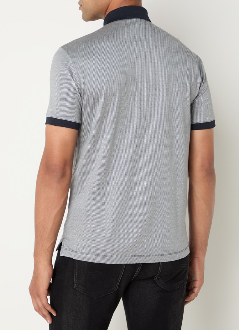 Tricou polo Emporio Armani cu croială clasică, confecționat dintr-un amestec de lyocell și logo