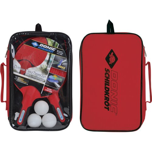TISCHTENNIS-SET DONIC-SCHILDKRÖT OUTDOOR TISCHTENNIS-SET WEATHERPROOF, 2 WASSERFEST