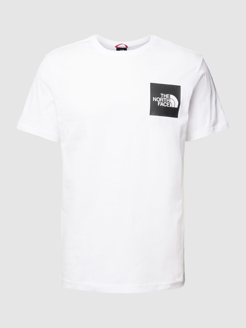 T-Shirt mit Label-Print Modell 'FINE' in weiß