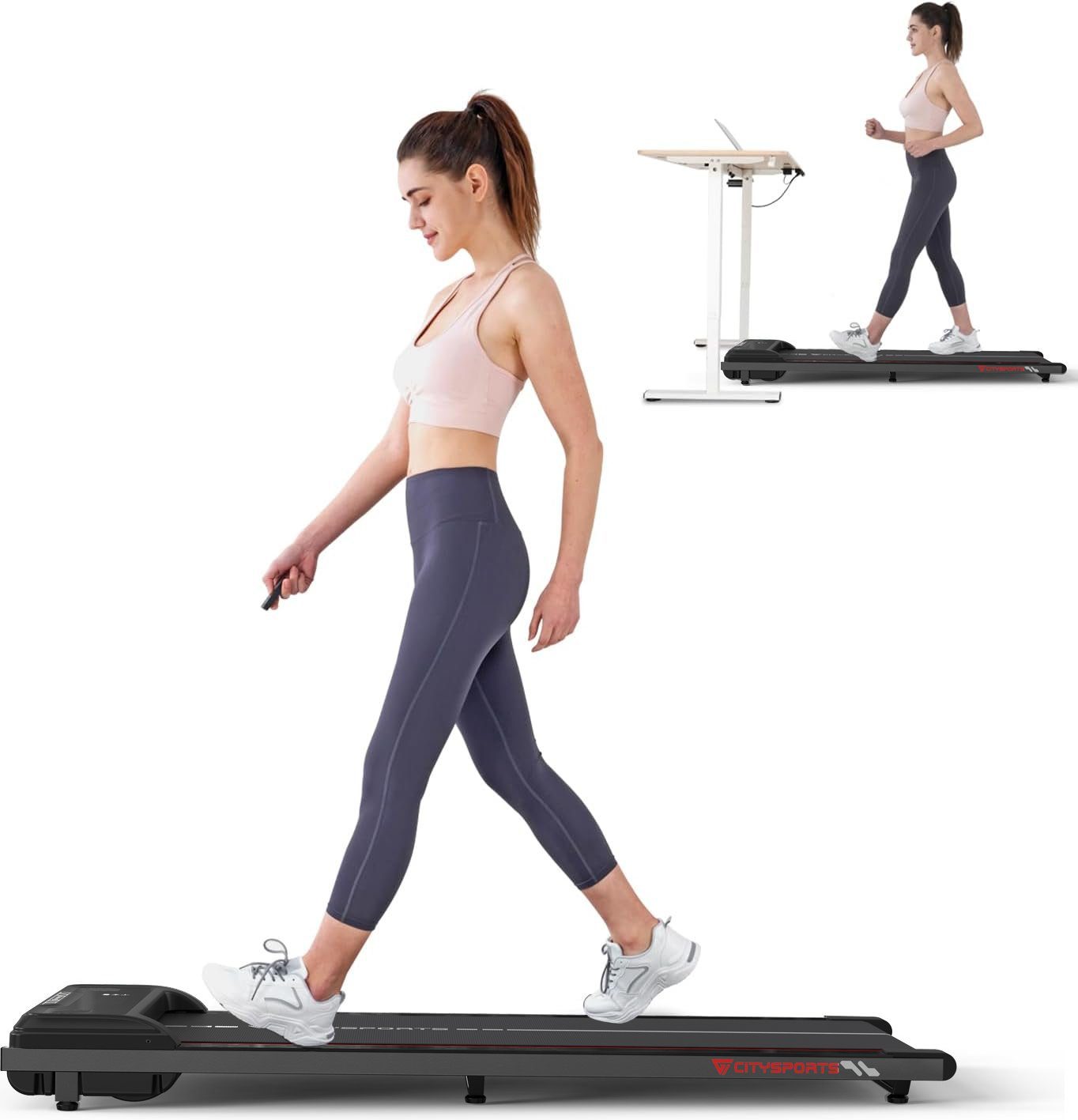 CITYSPORTS Laufband WP6, für zuhause mit Fernbedienung Bluetooth LED Dispaly,1-6KM/H