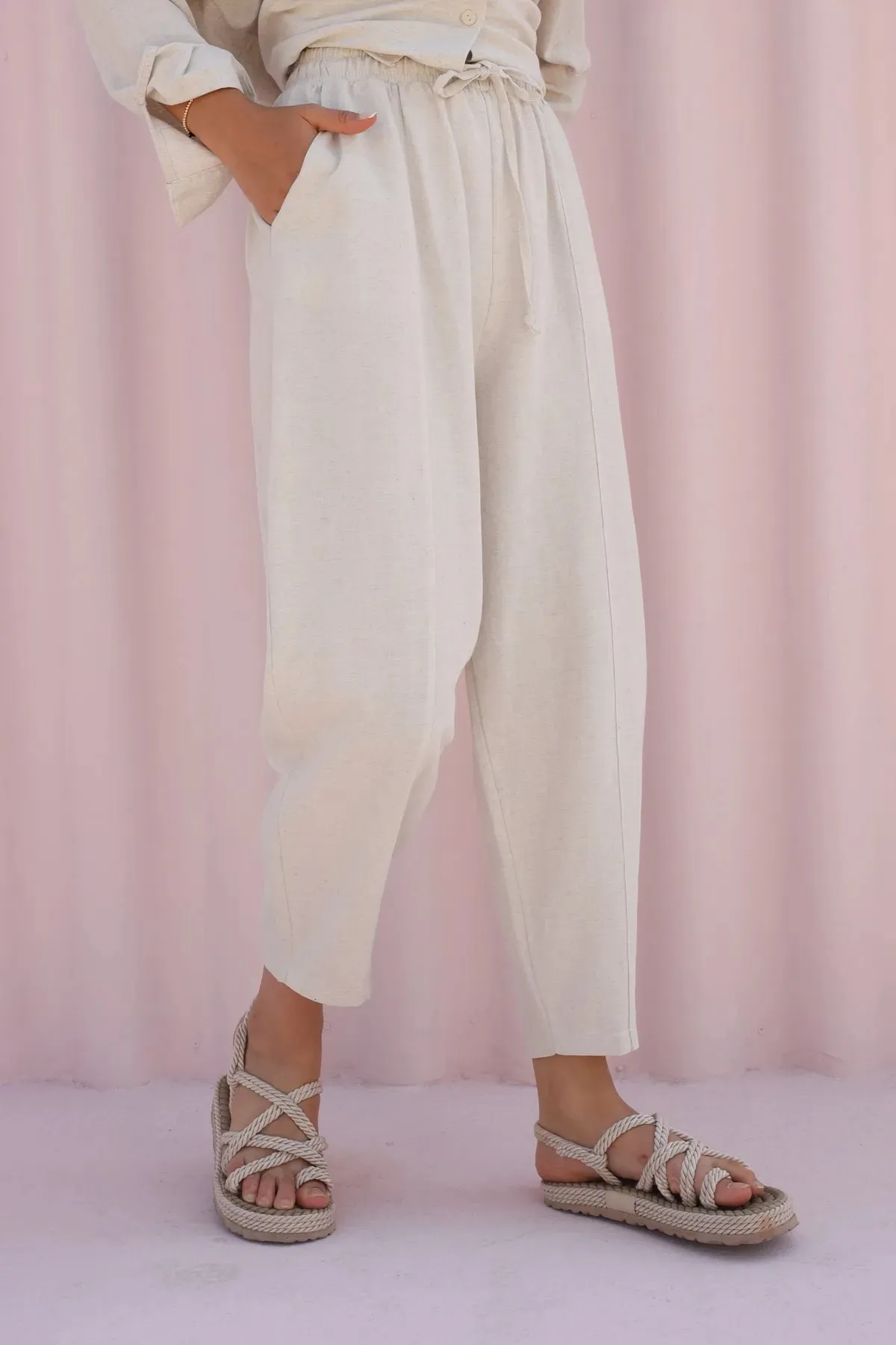 Laluvia  Steinige Leinen-Shalwar-Hose