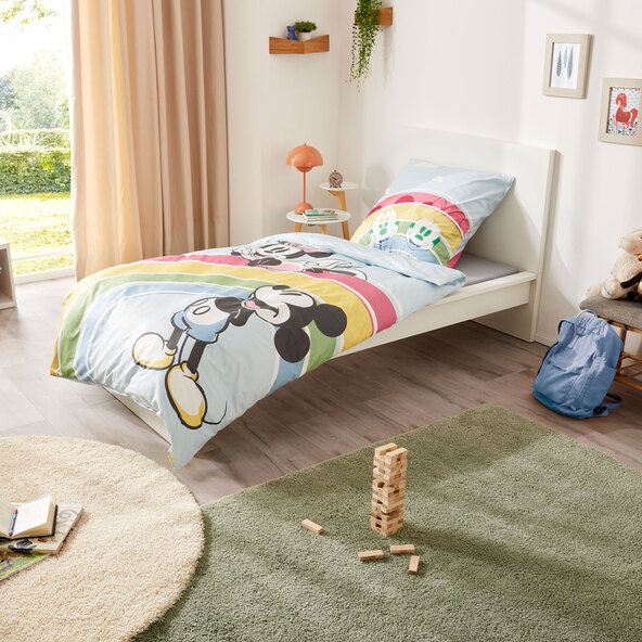 Kinder-Fleece-Bettwäsche Mickey & Minnie, 135 x 200 cm