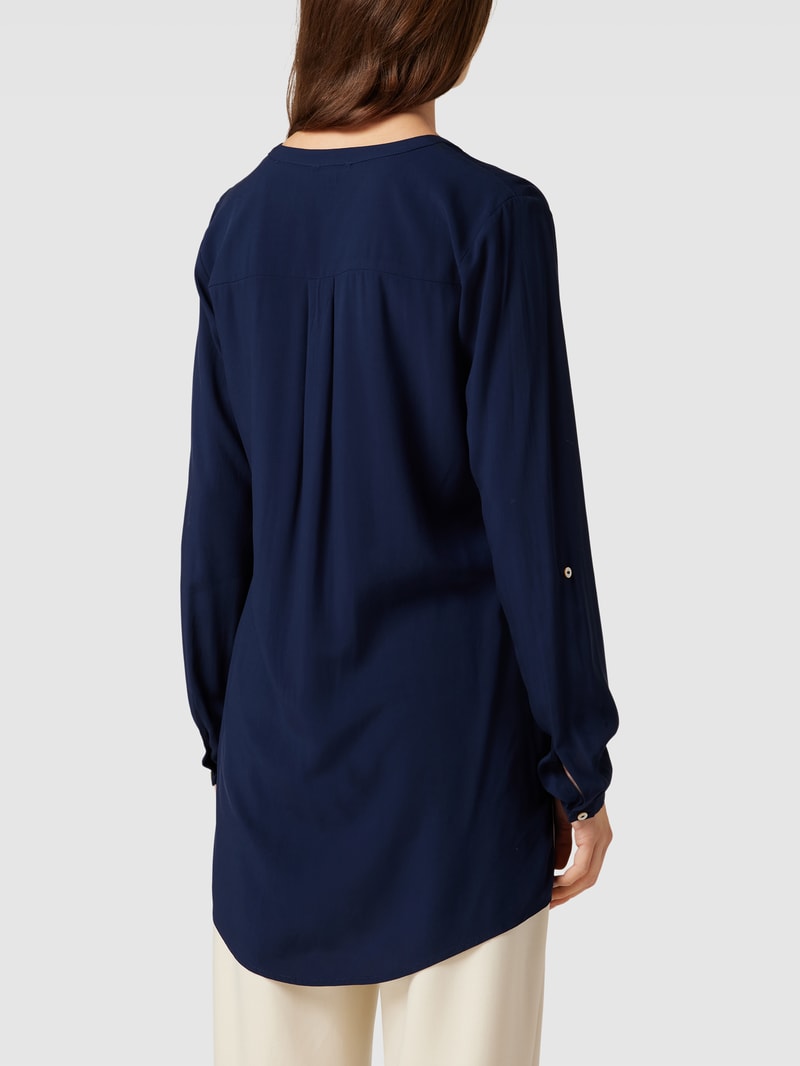 Blusenshirt mit V-Ausschnitt in dunkelblau