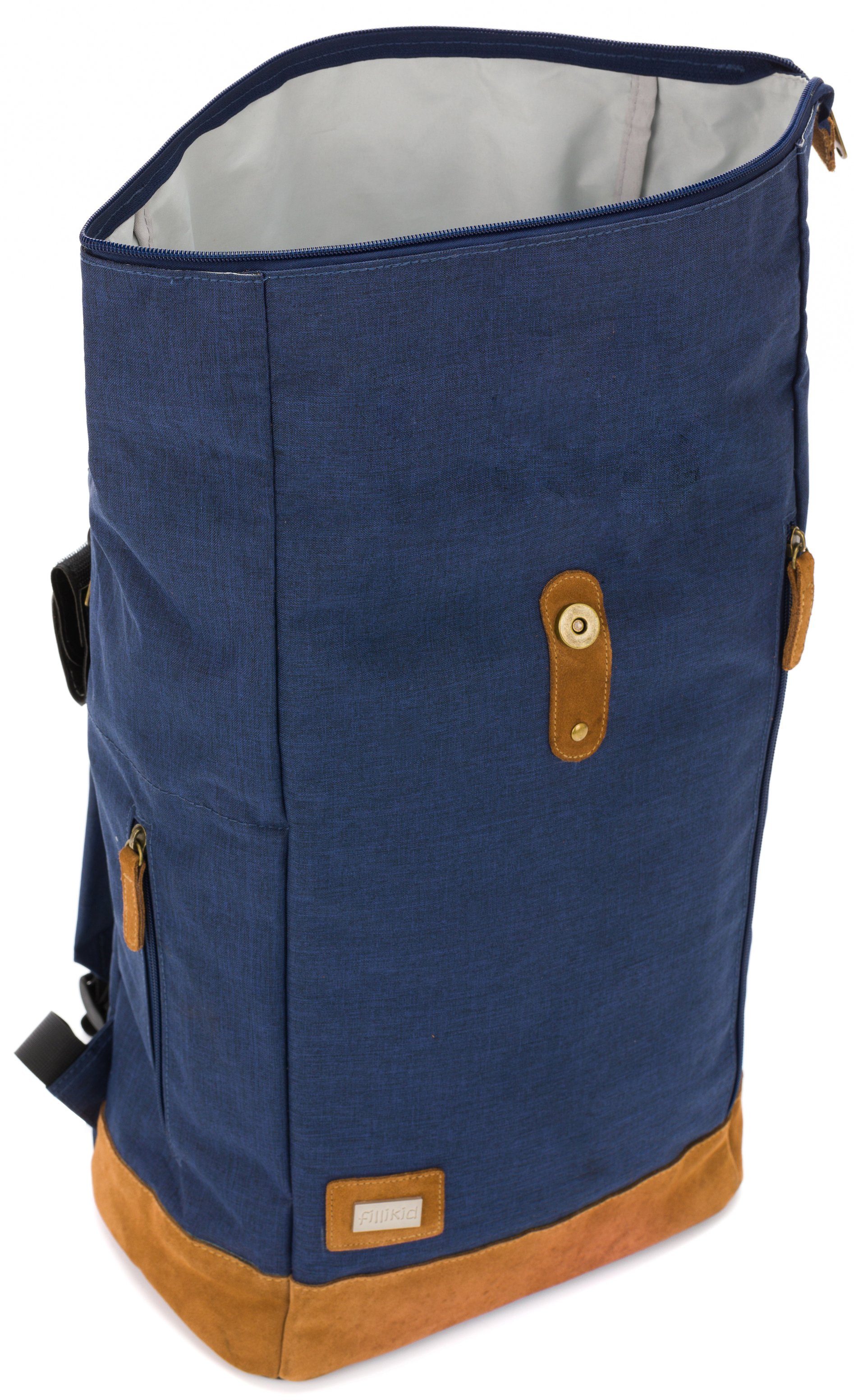 Fillikid Wickelrucksack Berlin, navy melange, inkl. Wickelauflage