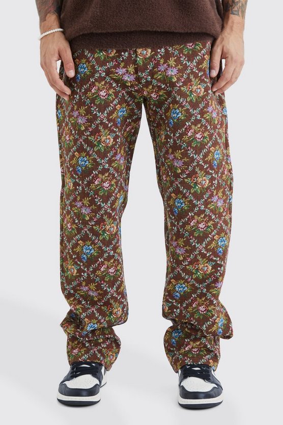 Florale Hose mit festem Bund