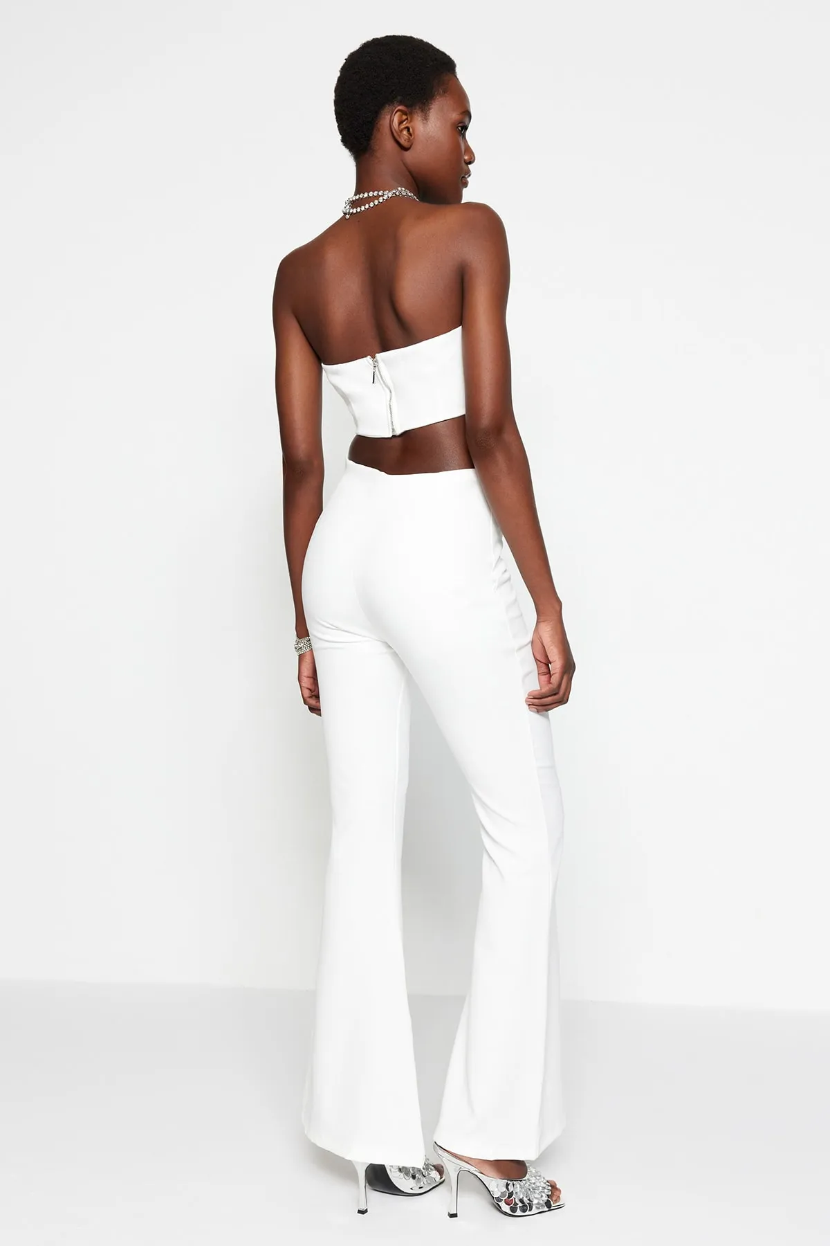 Trendyol Collection  Ecru gewebte Brauthose TPRSS23PL00022