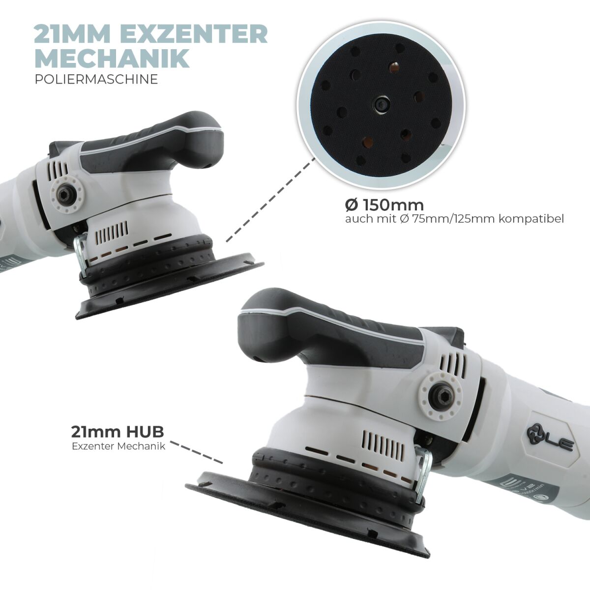 Liquid Elements T5000 V2 Exzenter Poliermaschine 21mm Hub