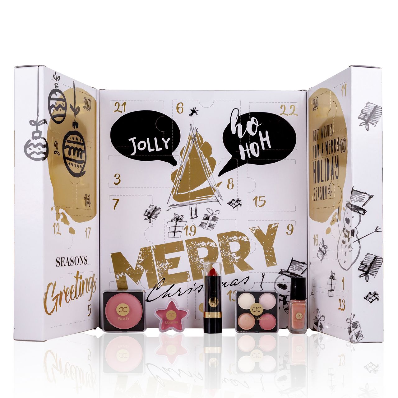 accentra Adventskalender Dekorativkosmetik GOLD in buchförmiger Box