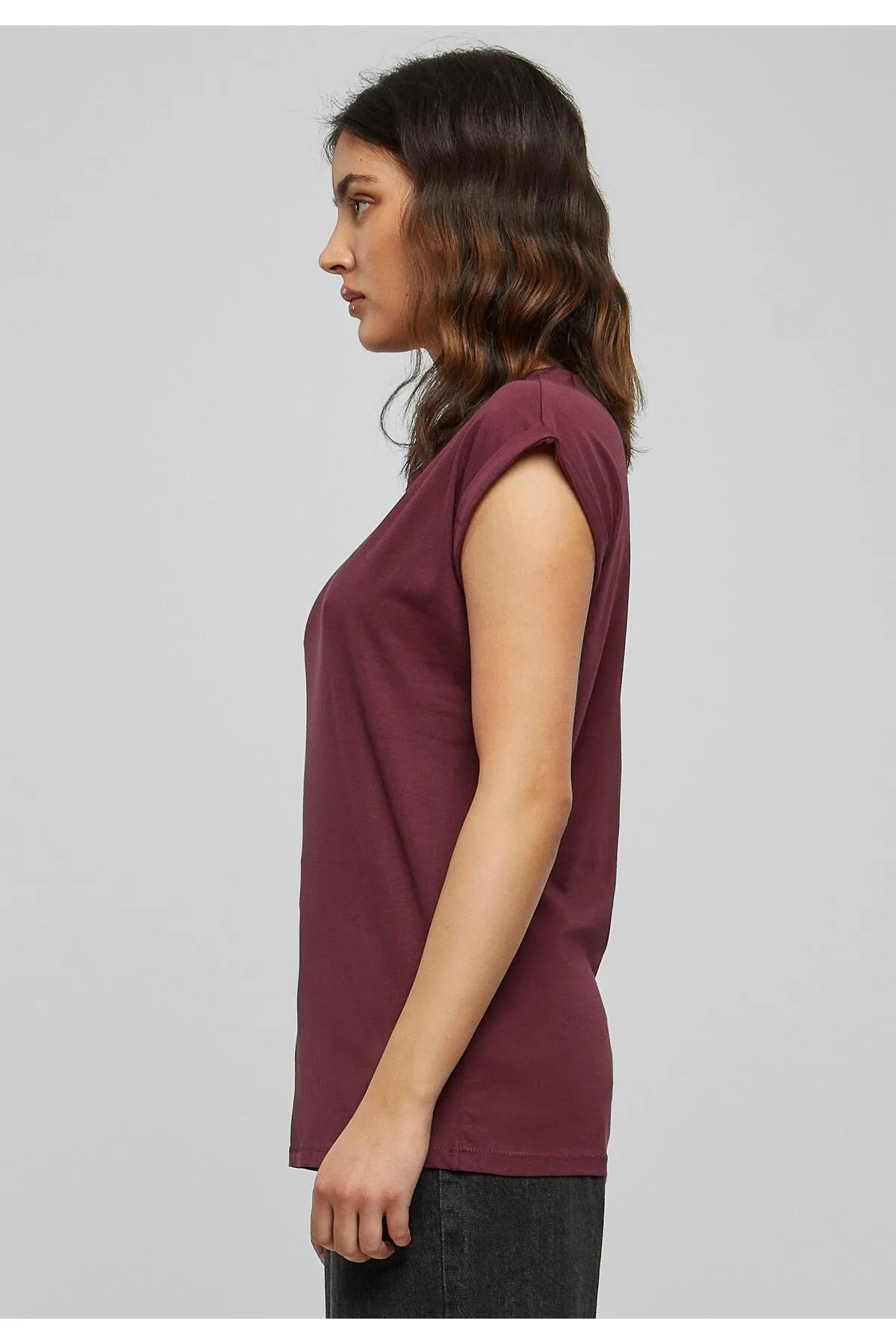 Urban Classics  Damen T-Shirt mit verlängerter Schulterpartie für Damen