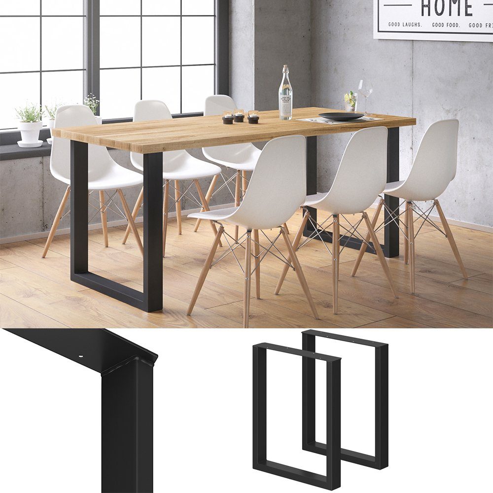 Vicco Tischbein Tischbeine Metallbeinde LOFT 72x60cm Schwarz 2-er Set