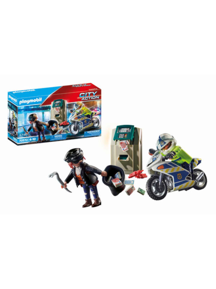 Playmobil Spielfigur Set City Action Polizei-Motorrad Verfolgung des Geldräubers, 4-10 J. günstig kaufen onesize