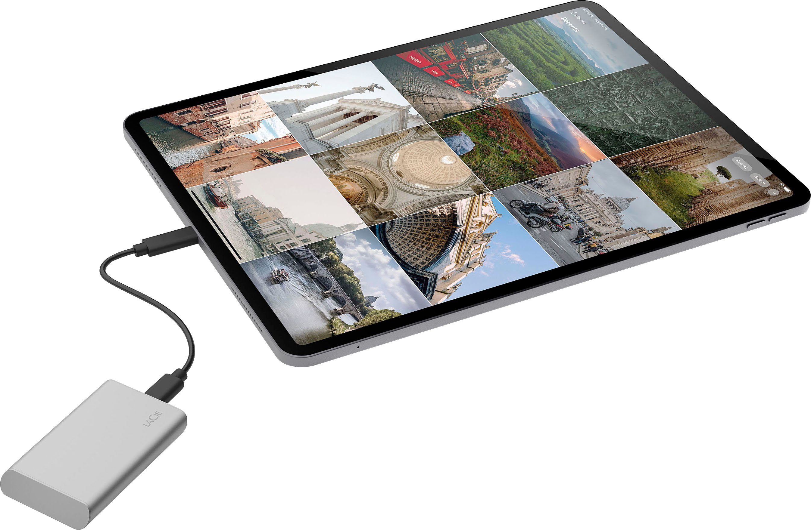 LaCie Portable SSD externe SSD (2 TB) 1050 MB/S Lesegeschwindigkeit, 1000 MB/S Schreibgeschwindigkeit